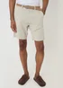 Threadbare Stone Linen Blend Shorts with Belt - 34/L32 Image 1