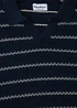 Threadbare Navy Textured Stripe Knitted Trophy Neck Polo - M Image 5
