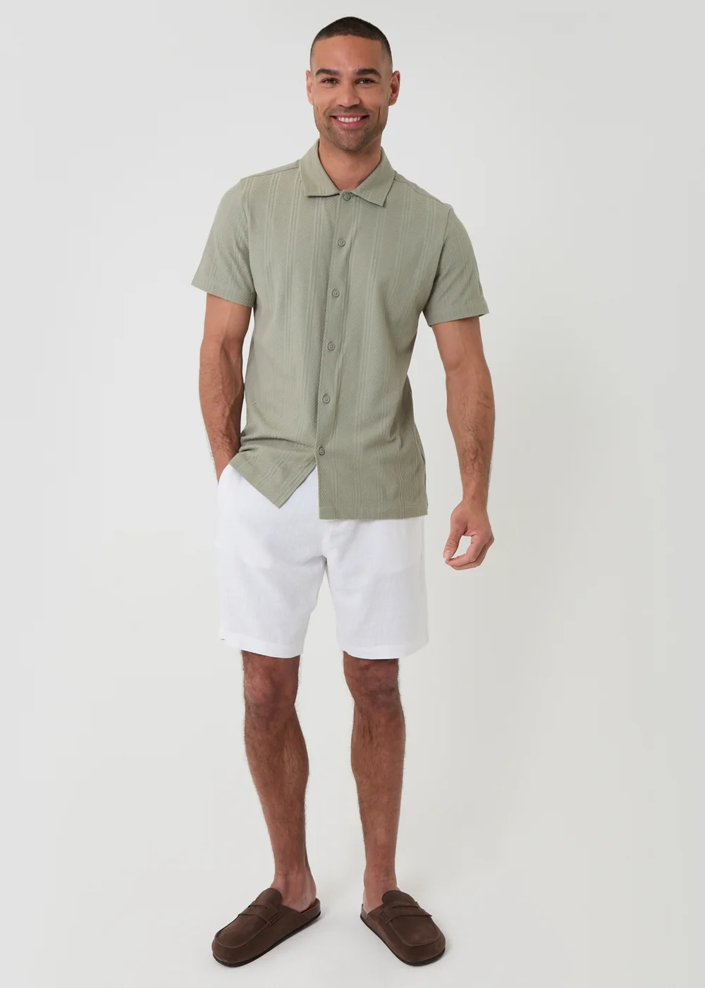 Threadbare Soft Green Knitted Cotton Blend Short Sleeve Shirt - 2XL Image 3