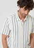 Threadbare Natural Stripe Plisse Rib Short Sleeve Shirt - 2XL Image 4