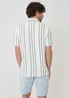 Threadbare Natural Stripe Plisse Rib Short Sleeve Shirt - 2XL Image 2