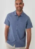 Threadbare Blue Textured Cotton Short Sleeve Shirt - 2XL Image 1