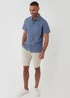 Threadbare Blue Textured Cotton Short Sleeve Shirt - 2XL Image 3