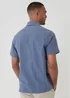 Threadbare Blue Textured Cotton Short Sleeve Shirt - 2XL Image 2
