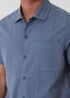 Threadbare Blue Textured Cotton Short Sleeve Shirt - 2XL Image 4
