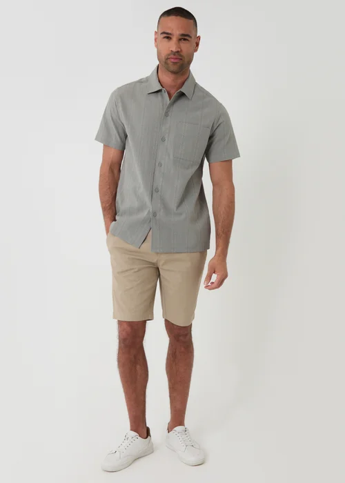 Threadbare Soft Green Textured Cotton Short Sleeve Shirt - 2XL Image 3
