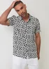 Threadbare Black Geometric Sun Print Short Sleeve Shirt - S Image 1