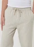 Threadbare Stone Stripe Straight Leg Cotton Trousers - S Image 4