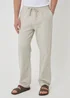 Threadbare Stone Stripe Straight Leg Cotton Trousers - S Image 1