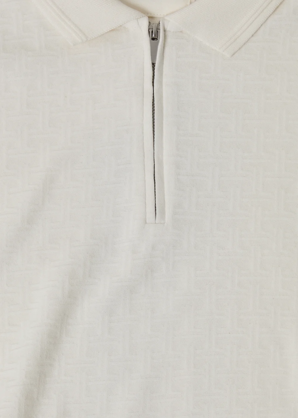 Threadbare Natural Textured Front Quarter Zip Polo Shirt - XL Image 5