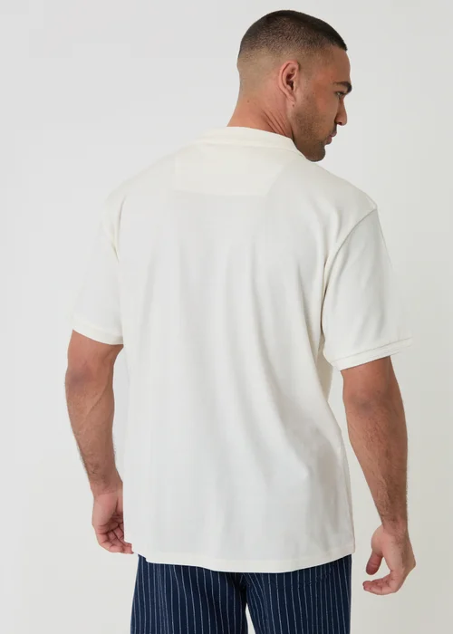 Threadbare Natural Textured Front Quarter Zip Polo Shirt - XL Image 2