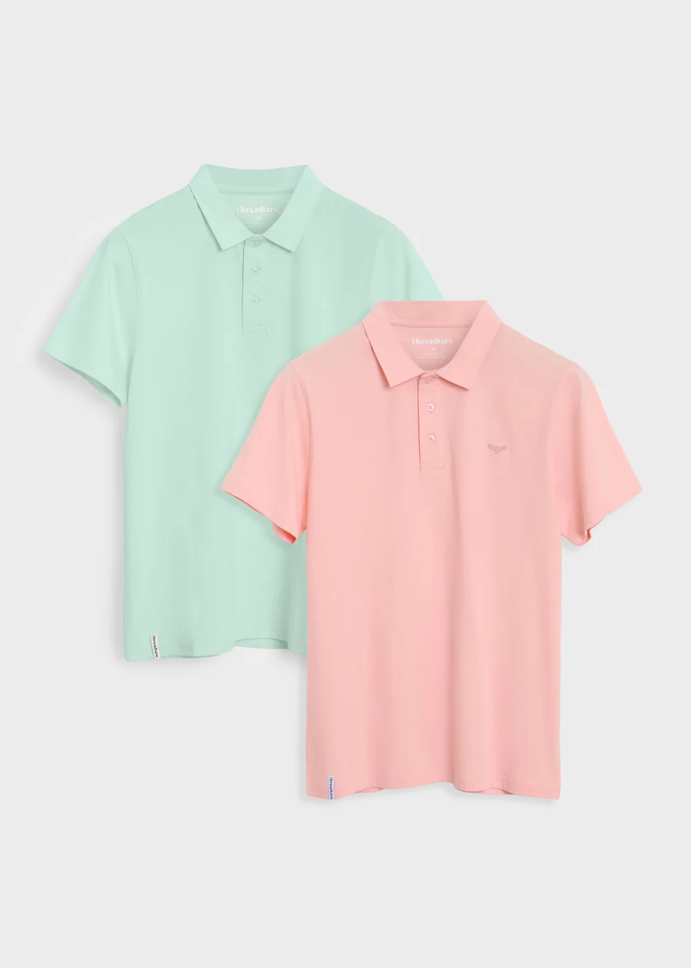 Threadbare Multi 2-Pack Cotton Jersey Polo Shirts - S Image 1