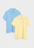 Threadbare Multi 2-Pack Cotton Jersey Polo Shirts - S Image 1