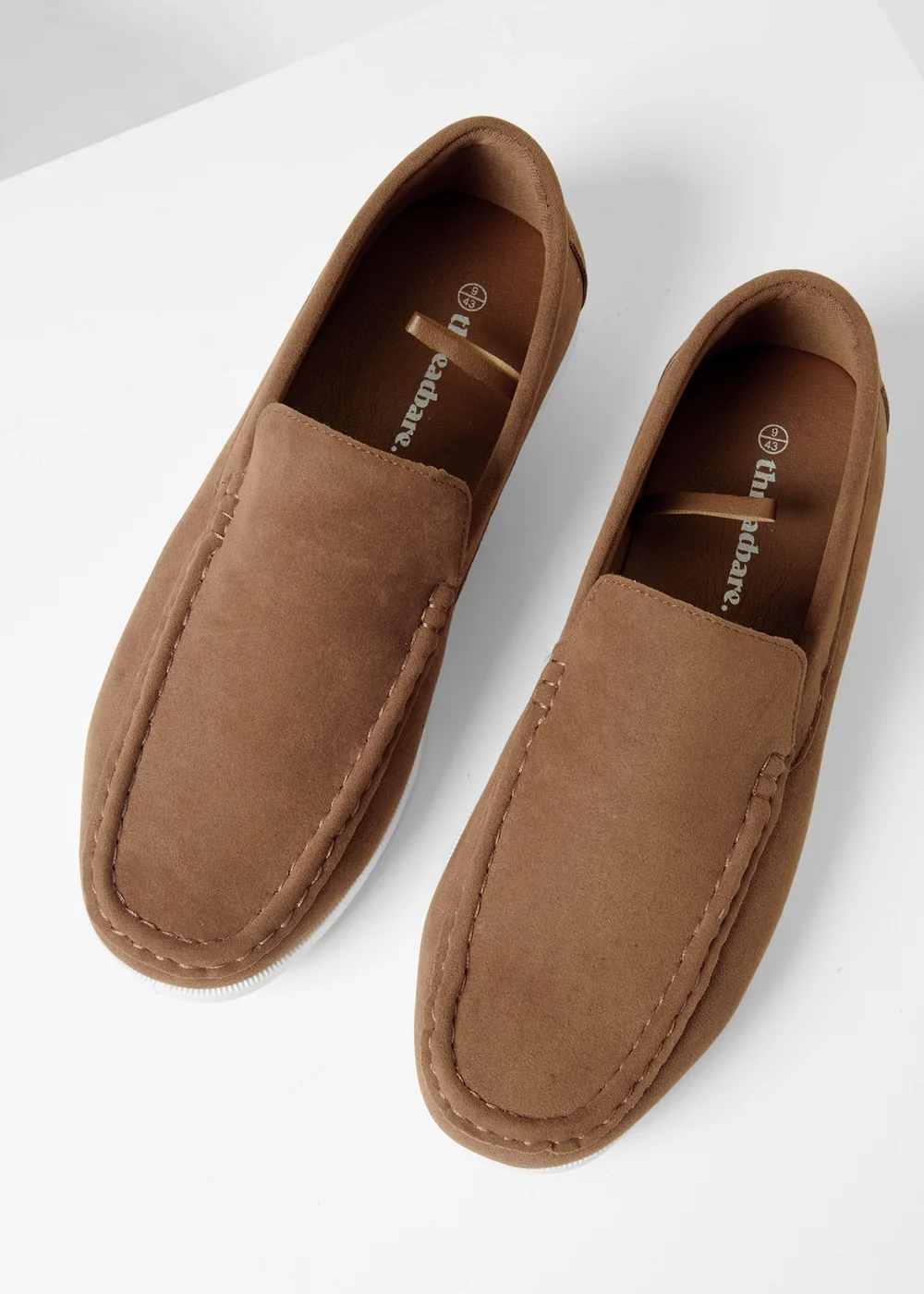 Threadbare Taupe Faux Suede Slip On Loafers - 11 Image 2