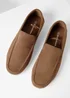 Threadbare Taupe Faux Suede Slip On Loafers - 11 Image 2