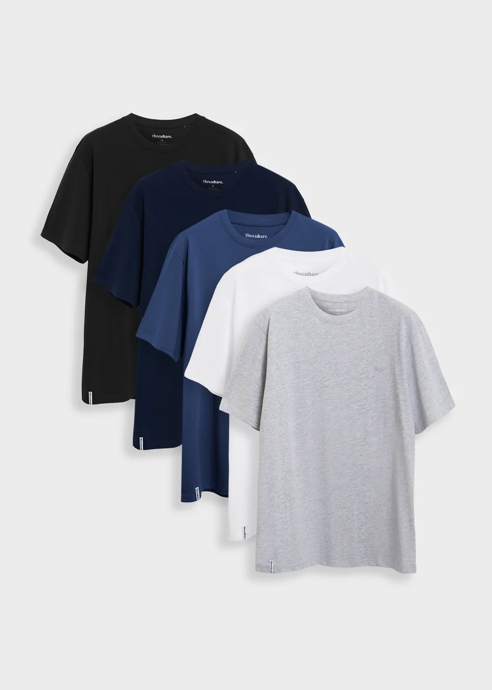 Threadbare Multi 5-Pack Cotton Crew Neck T-Shirts - XL Image 1