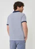 Threadbare Navy Popcorn Stripe Cotton Polo Shirt - S Image 2
