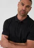 Threadbare Black Textured Cotton Polo Shirt - L Image 4