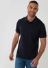 Threadbare Navy Textured Cotton Polo Shirt - 2XL Image 1