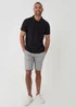 Threadbare Black Textured Cotton Polo Shirt - L Image 3