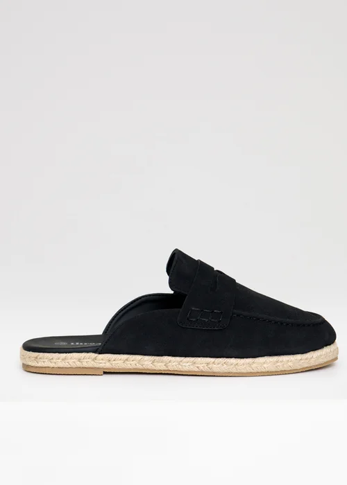 Threadbare Black Faux Suede Penny Loafer Sandals - 12 Image 1