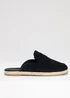 Threadbare Black Faux Suede Penny Loafer Sandals - 12 Image 1