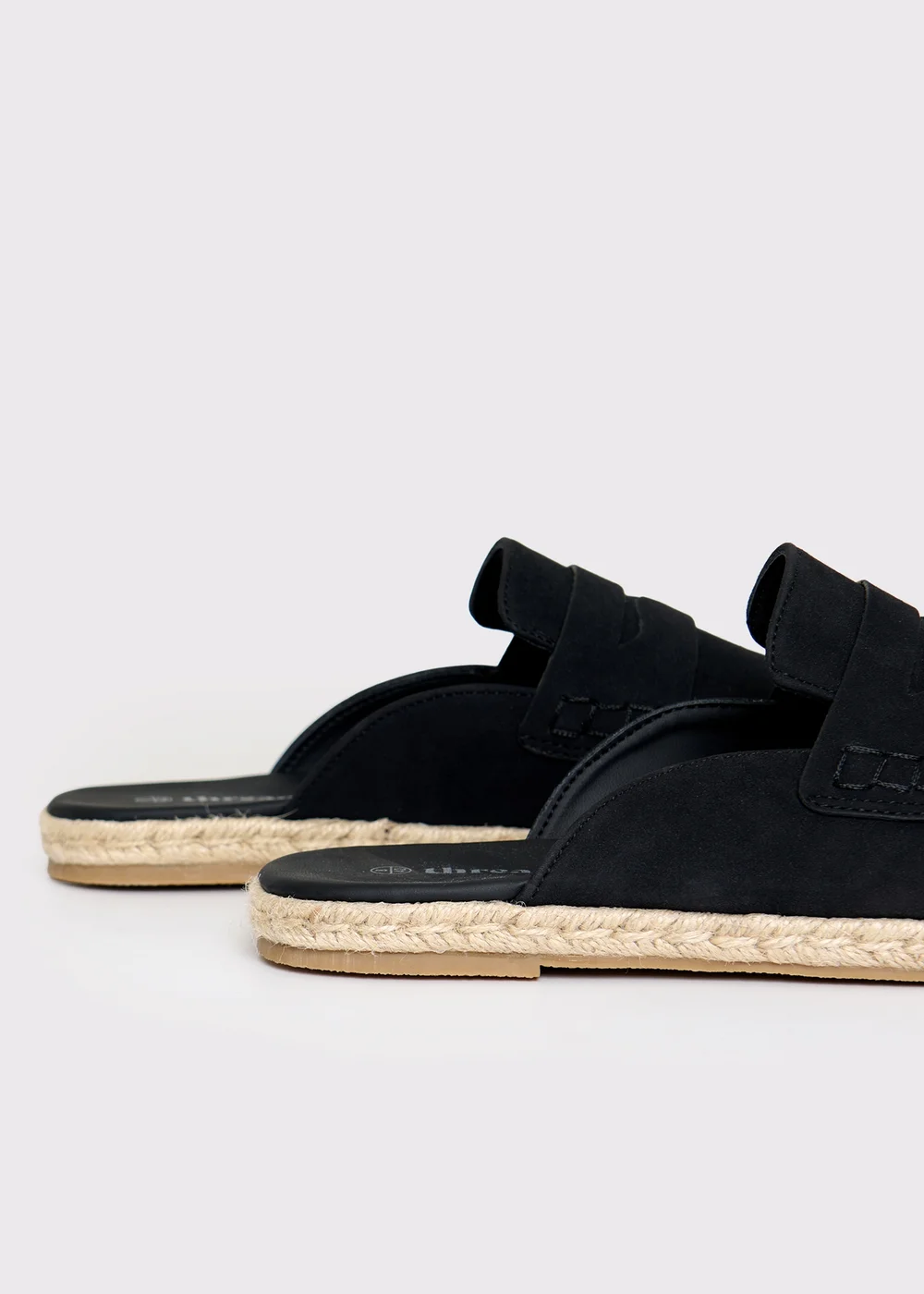 Threadbare Black Faux Suede Penny Loafer Sandals - 12 Image 3