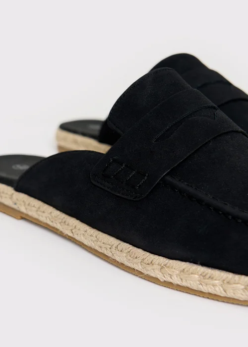 Threadbare Black Faux Suede Penny Loafer Sandals - 12 Image 4