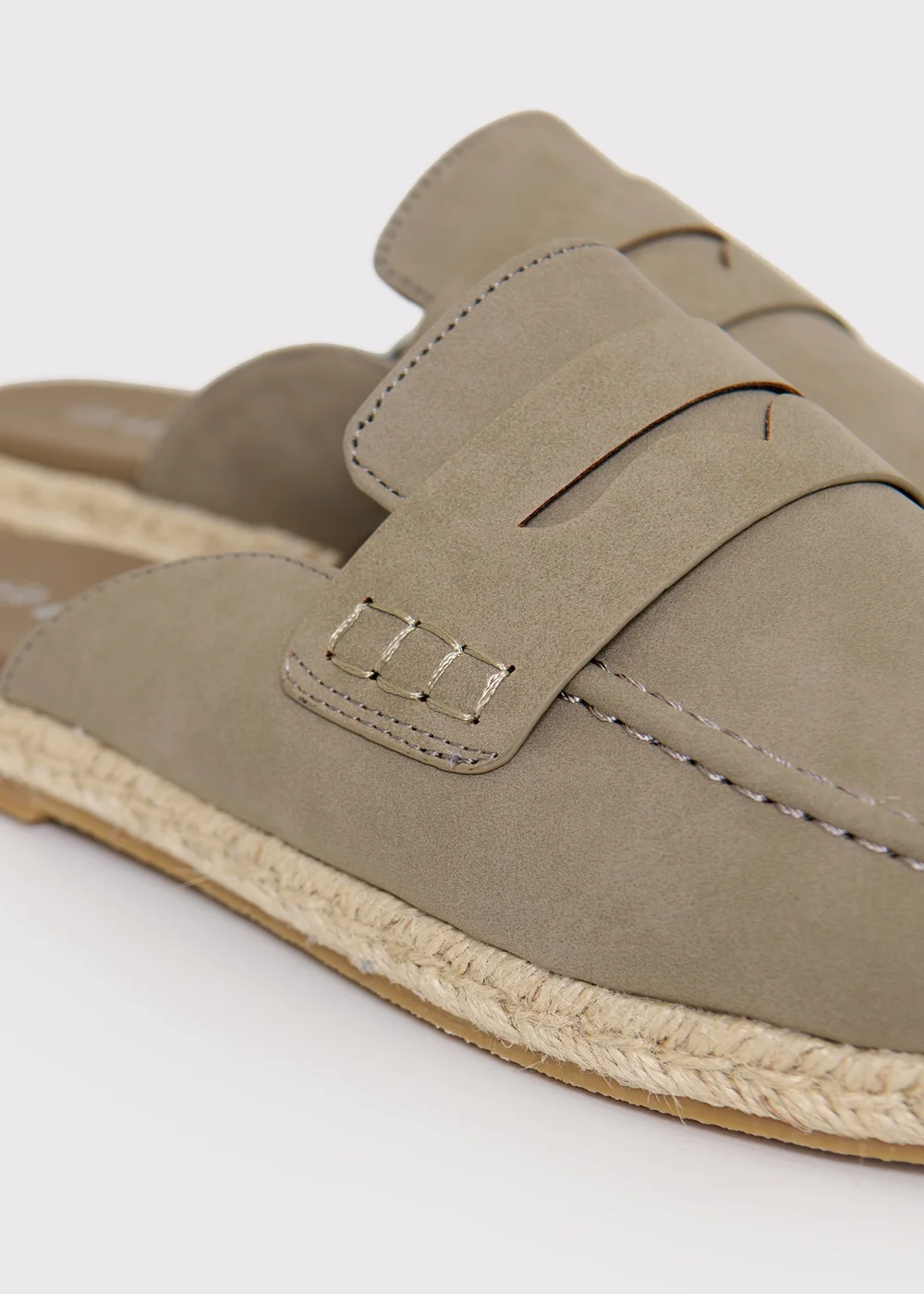 Threadbare Taupe Faux Suede Penny Loafer Sandals - 9 Image 4