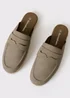 Threadbare Taupe Faux Suede Penny Loafer Sandals - 9 Image 2