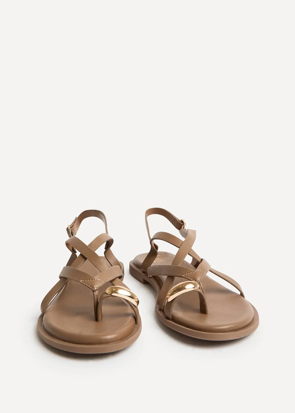 Linzi Zyra Mocha Toe Ring Flat Sandals - Size 4 Image 3