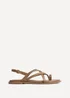 Linzi Zyra Mocha Toe Ring Flat Sandals - Size 4 Image 2