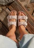 Linzi Sonnet Dusky Pink Double Buckle Flatform Sandals - Size 6 Image 1