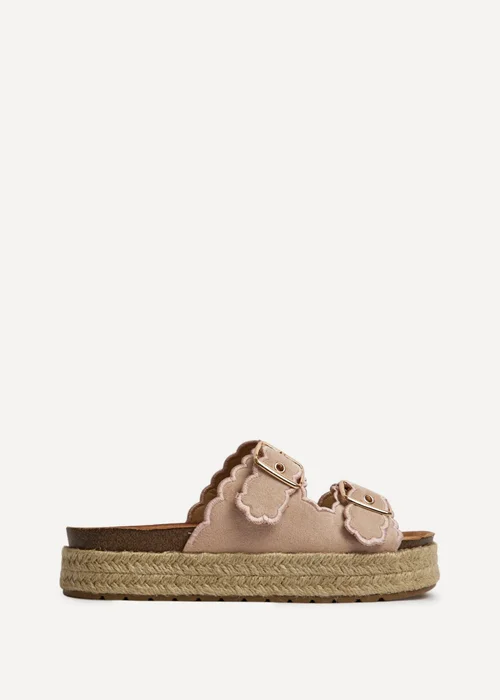 Linzi Sonnet Dusky Pink Double Buckle Flatform Sandals - Size 6 Image 2