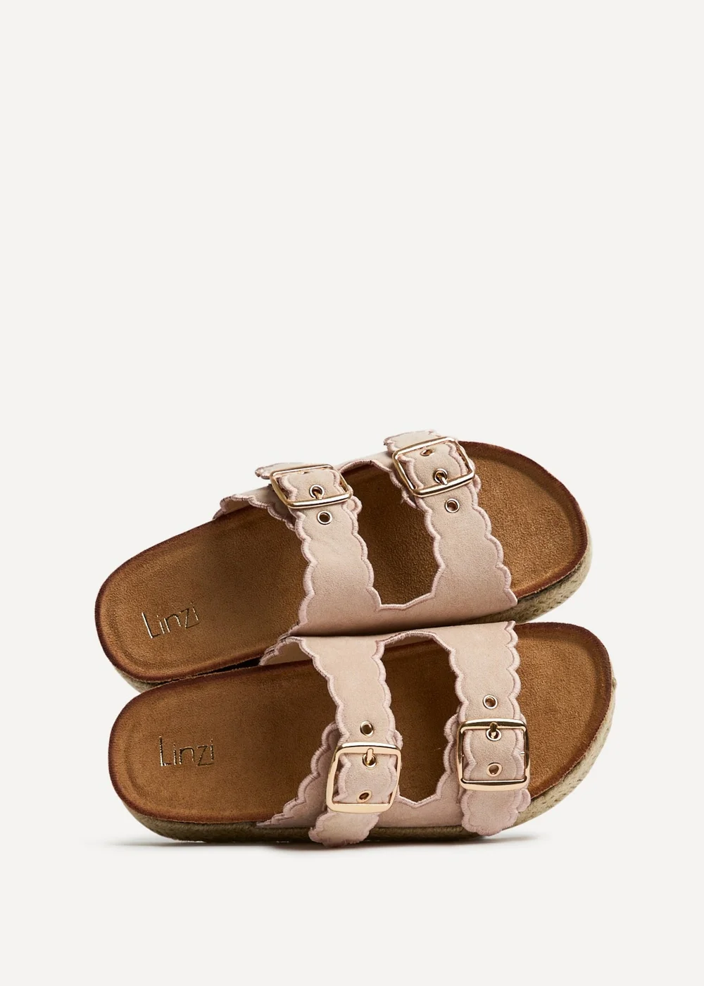 Linzi Sonnet Dusky Pink Double Buckle Flatform Sandals - Size 6 Image 4