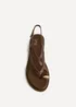 Linzi Zyra Brown Toe Ring Flat Sandals - 4 Image 4