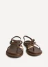 Linzi Zyra Brown Toe Ring Flat Sandals - 4 Image 3