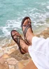 Linzi Zyra Brown Toe Ring Flat Sandals - 4 Image 1