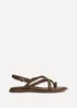 Linzi Zyra Brown Toe Ring Flat Sandals - 4 Image 2