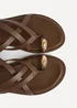 Linzi Zyra Brown Toe Ring Flat Sandals - 4 Image 5