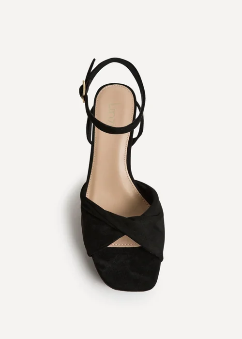 Linzi Mavie Black Platform Heeled Sandals - Size 5 Image 3
