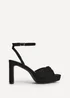 Linzi Mavie Black Platform Heeled Sandals - Size 5 Image 1