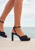 Linzi Mavie Black Platform Heeled Sandals - Size 5 Image 5