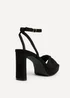 Linzi Mavie Black Platform Heeled Sandals - Size 5 Image 4
