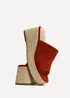 Linzi Espresso Rust Faux Suede Espadrille Mule Wedges - Size 7 Image 5