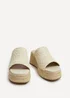 Linzi Espresso Ivory Espadrille Mule Wedges - Size 6 Image 3