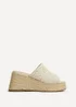 Linzi Espresso Ivory Espadrille Mule Wedges - Size 6 Image 2