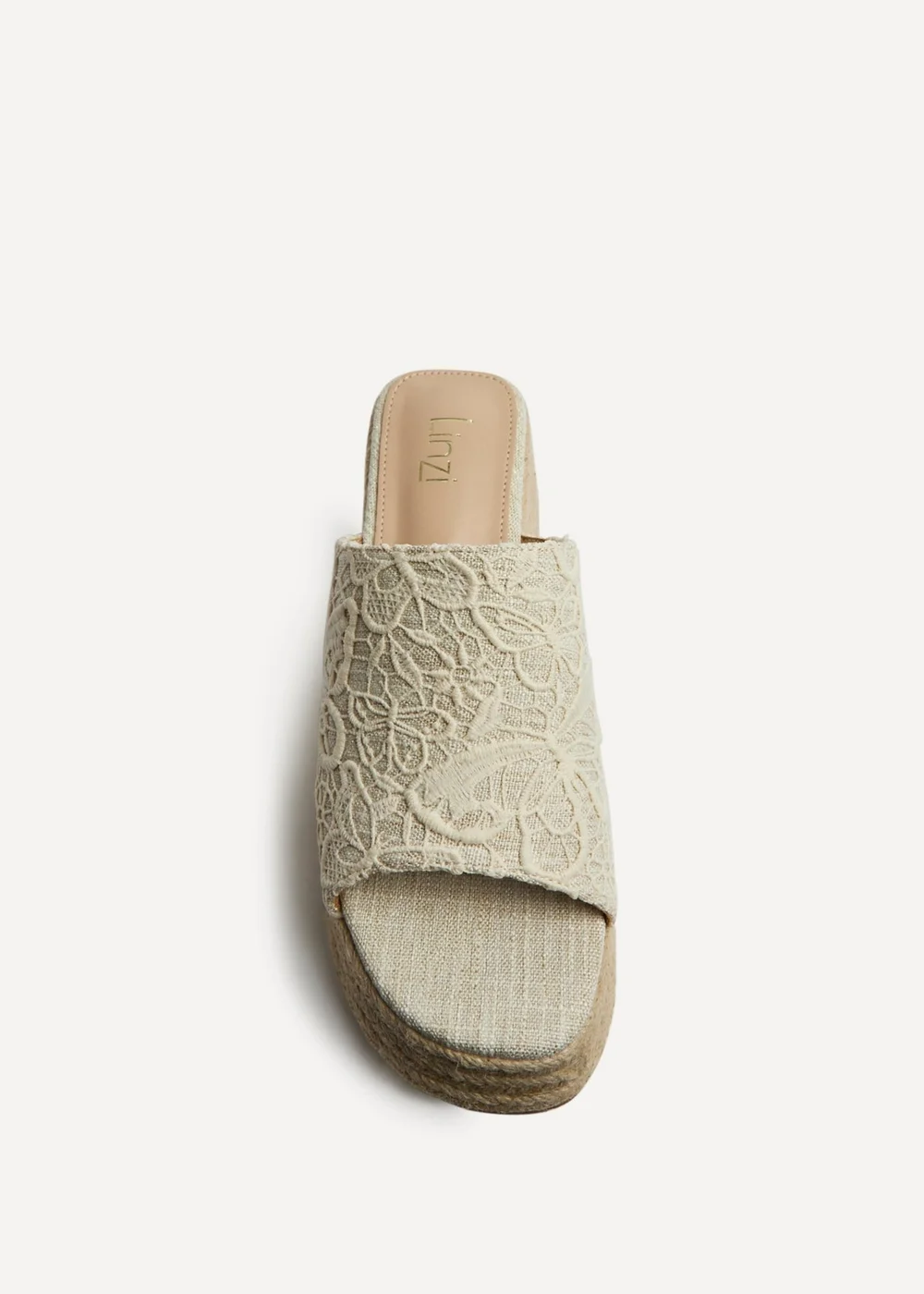 Linzi Espresso Ivory Espadrille Mule Wedges - Size 6 Image 4