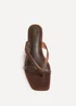 Linzi Axis Brown Jelly Heeled Sandals - Size 3 Image 4