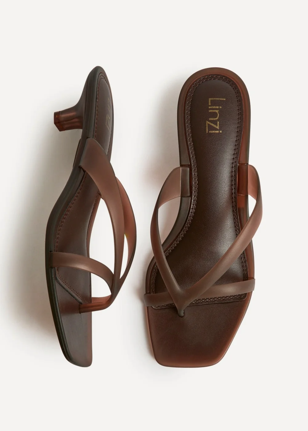 Linzi Axis Brown Jelly Heeled Sandals - Size 3 Image 5